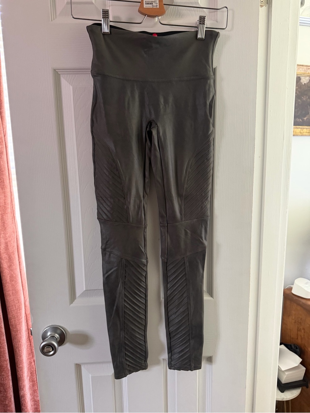SPANX Olive Green Quilted Moto Leggings